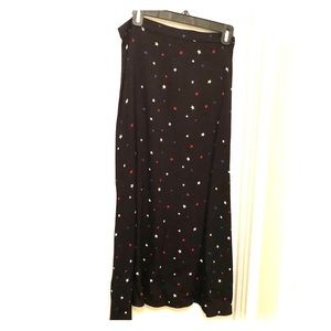 Reformation Bea Skirt Black Star Print